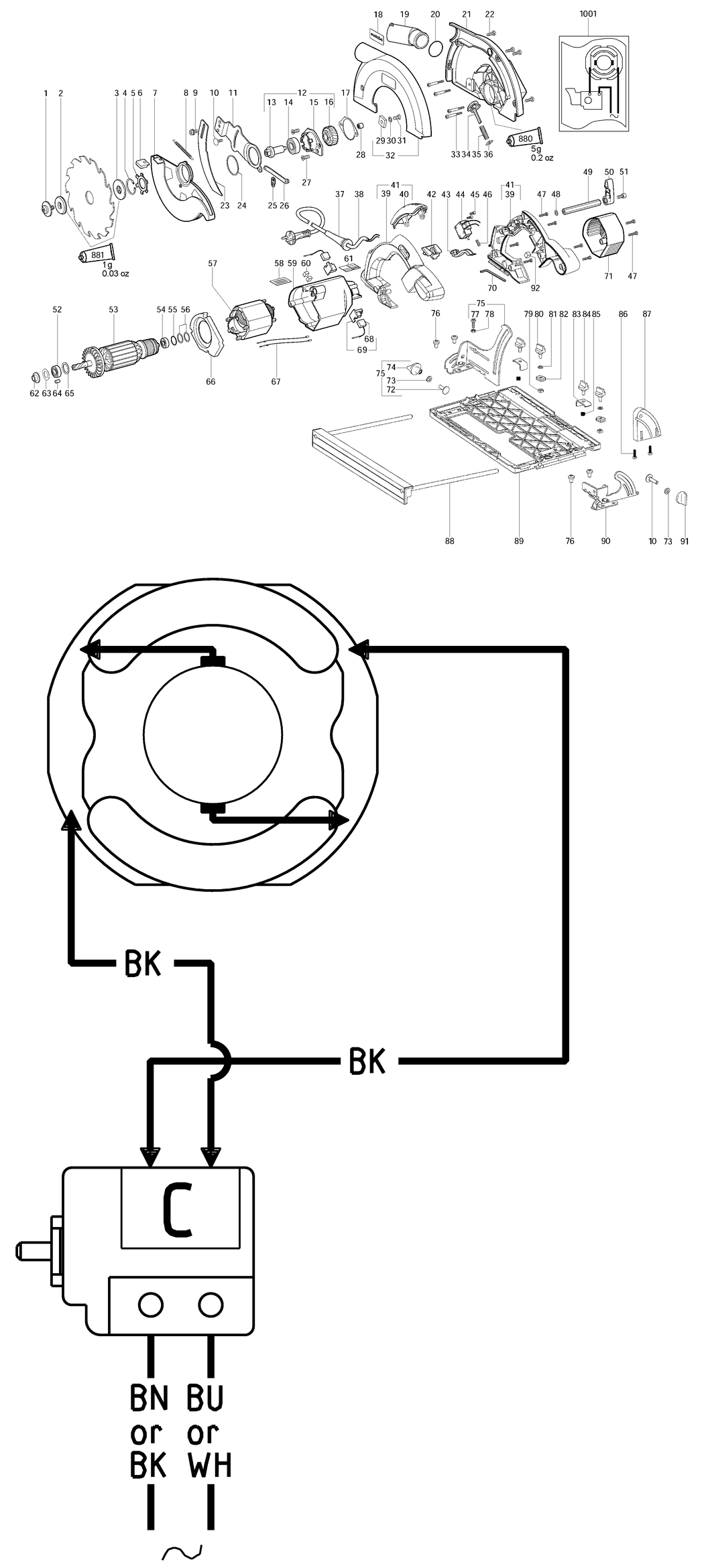 Metabo KS 66 Plus / 00544001 / EU 230V Spare Parts