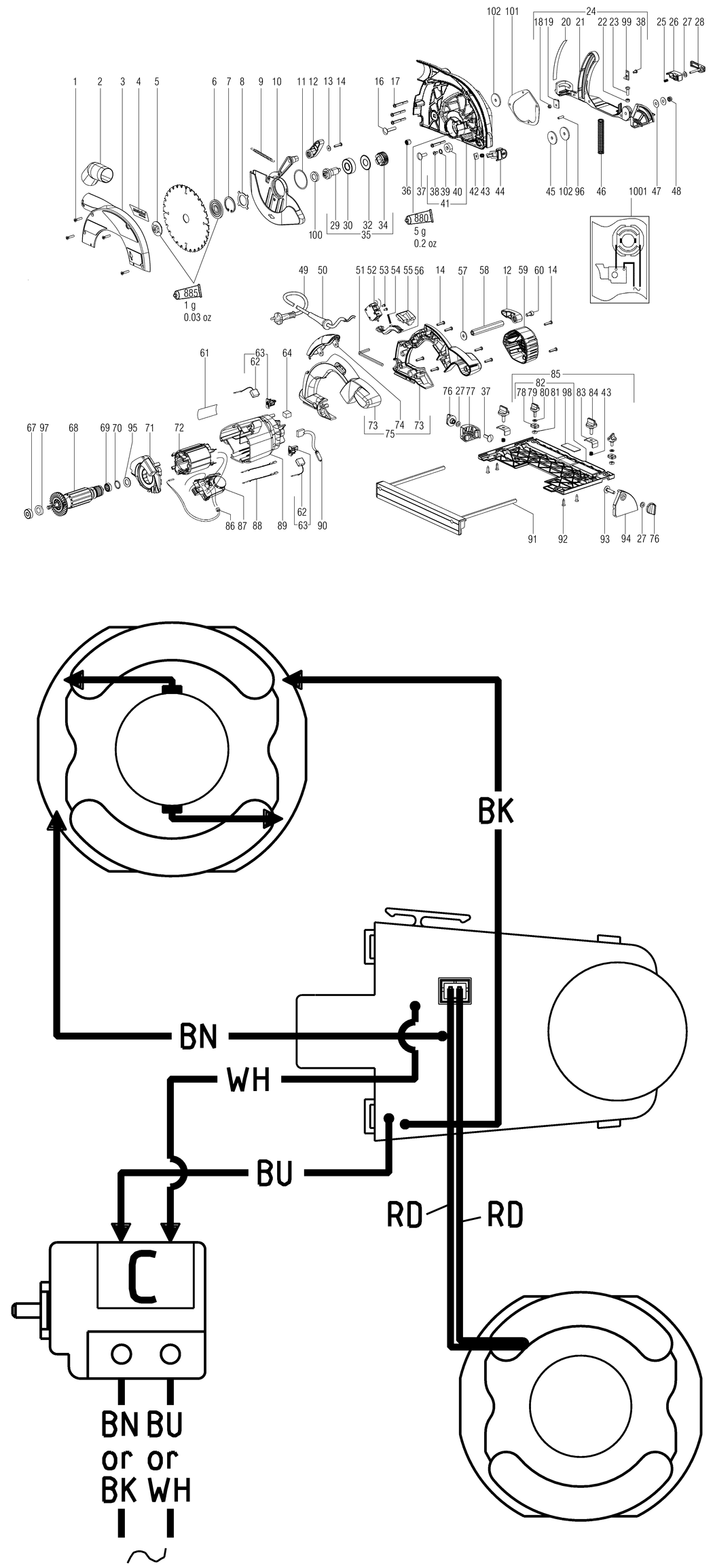 Metabo KSE 55 Vario Plus / 01204180 / CH 230V Spare Parts