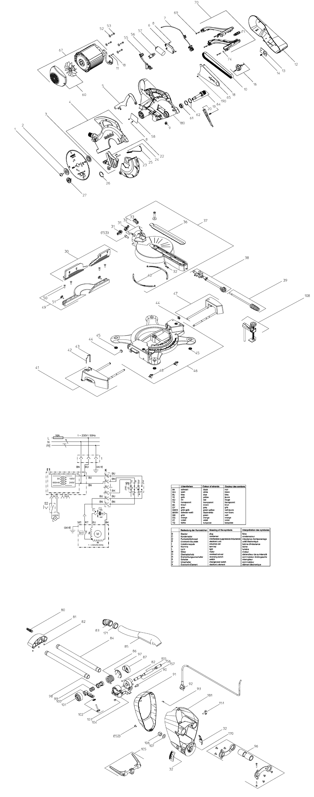 Metabo KGS 254 I Plus / 0102540200 10 / EU 230V Spare Parts