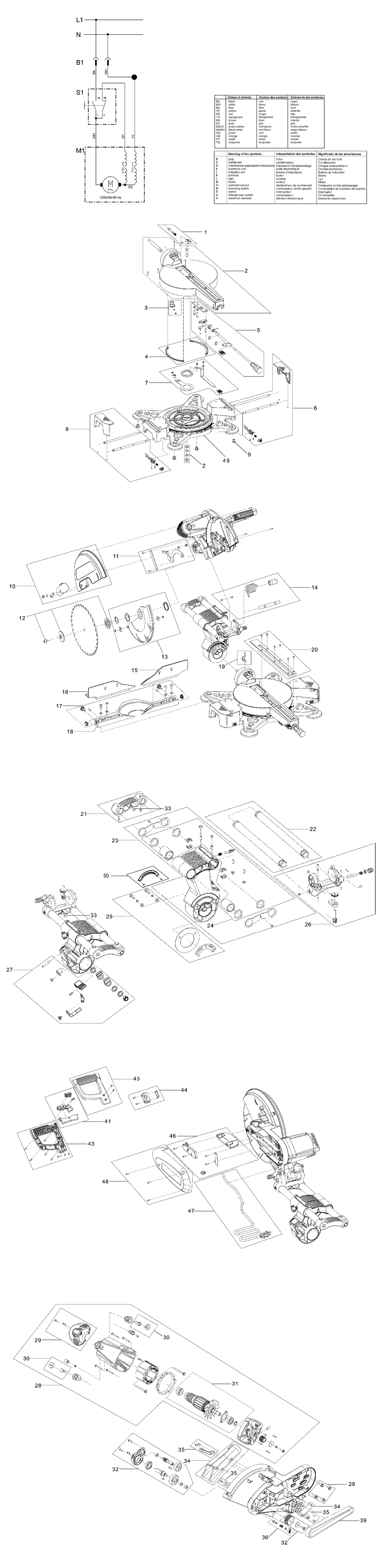 Metabo KGS 305 / 0103050042 10 / US 120V Spare Parts