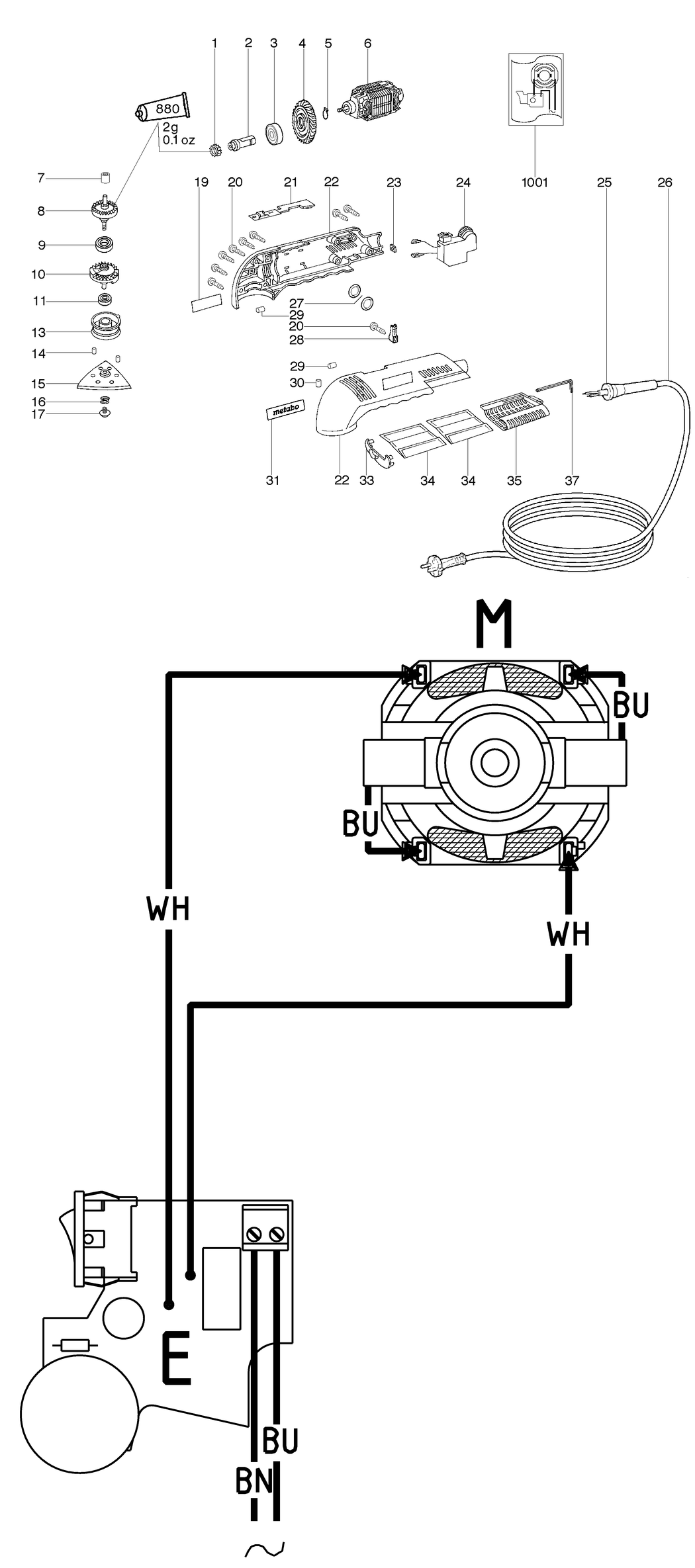 Metabo DSE 300 Intec / 00311180 / CH 230V Spare Parts