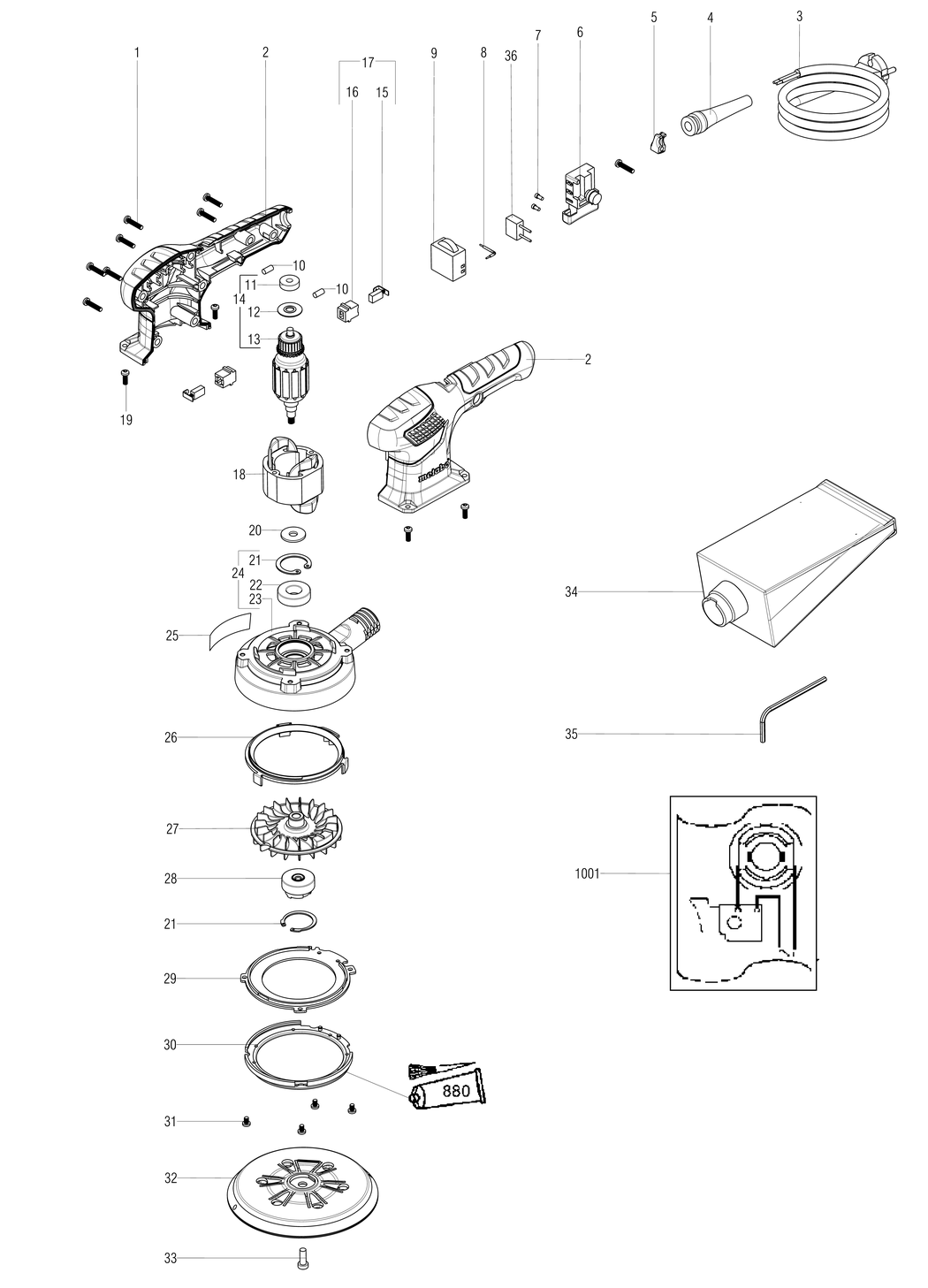 Metabo SXE 3150 / 00444000 / EU 230V Spare Parts