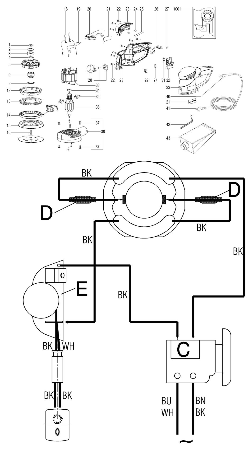 Metabo SXE 425 TurboTec / 00131180 / CH 230V Spare Parts