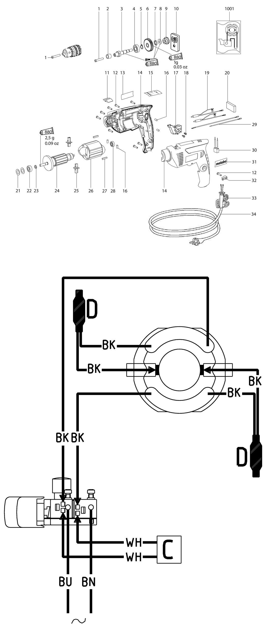 Metabo B 561 / 01161000 / EU 230V Spare Parts