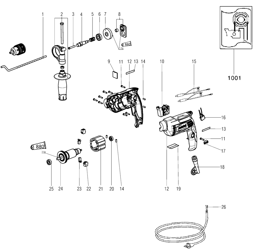 Metabo B 650 / 00260310 / CN 220V Spare Parts