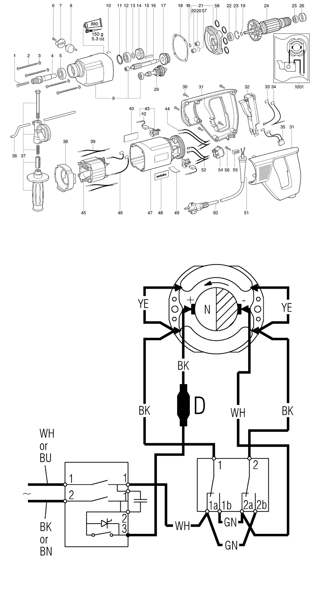 Metabo BDE 1100 / 00806390 / GB 110V Spare Parts