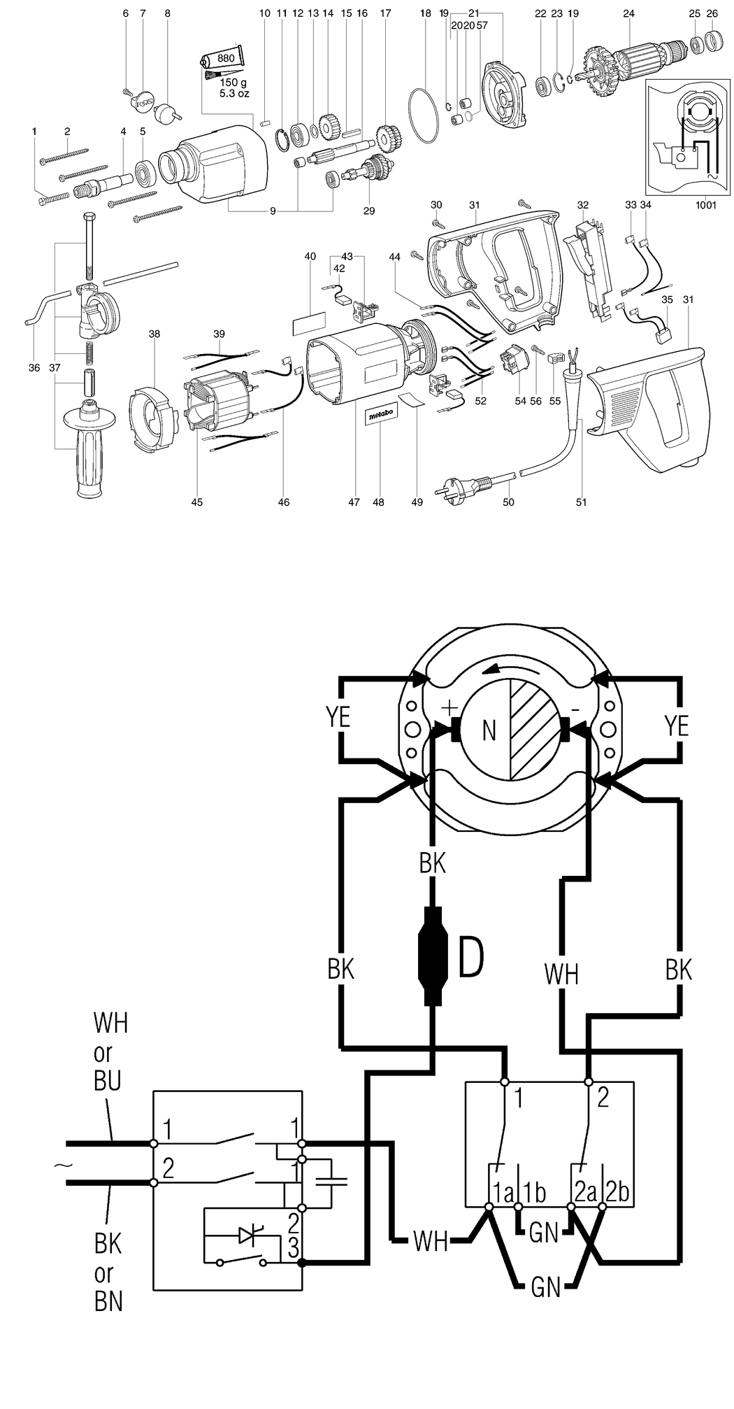 Metabo BDE 1100 / 00806391 / GB 110V Spare Parts