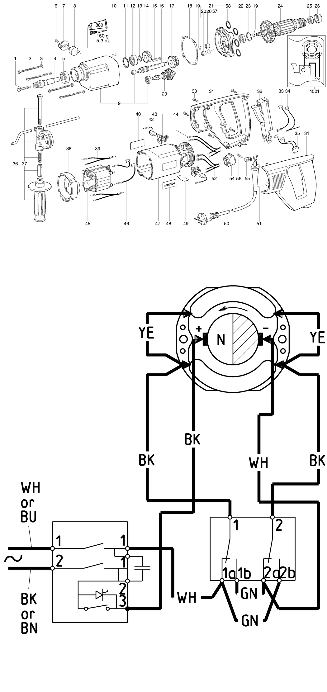 Metabo BDE 1100 / 00806420 / US 120V Spare Parts