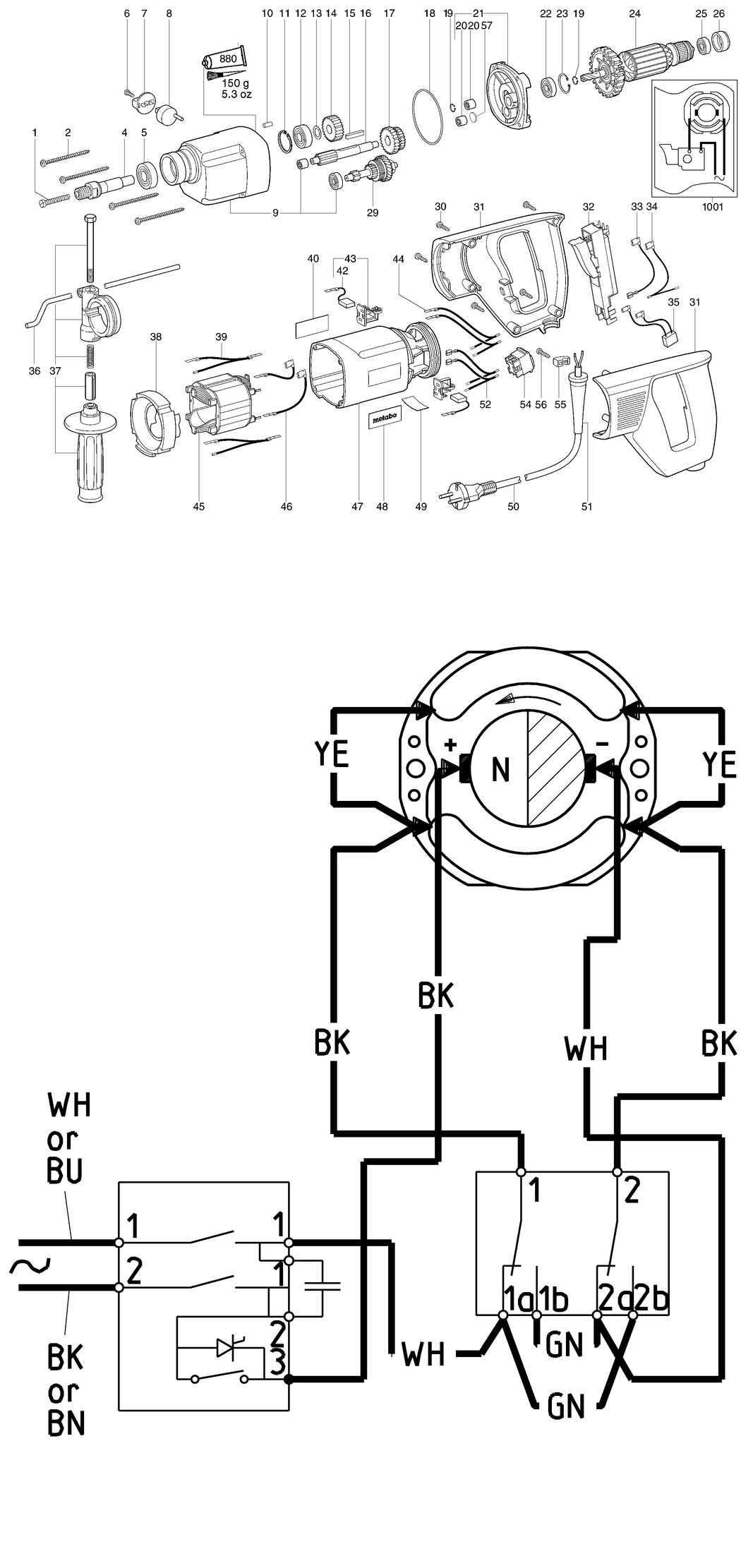 Metabo BDE 1100 / 00806421 / US 120V Spare Parts