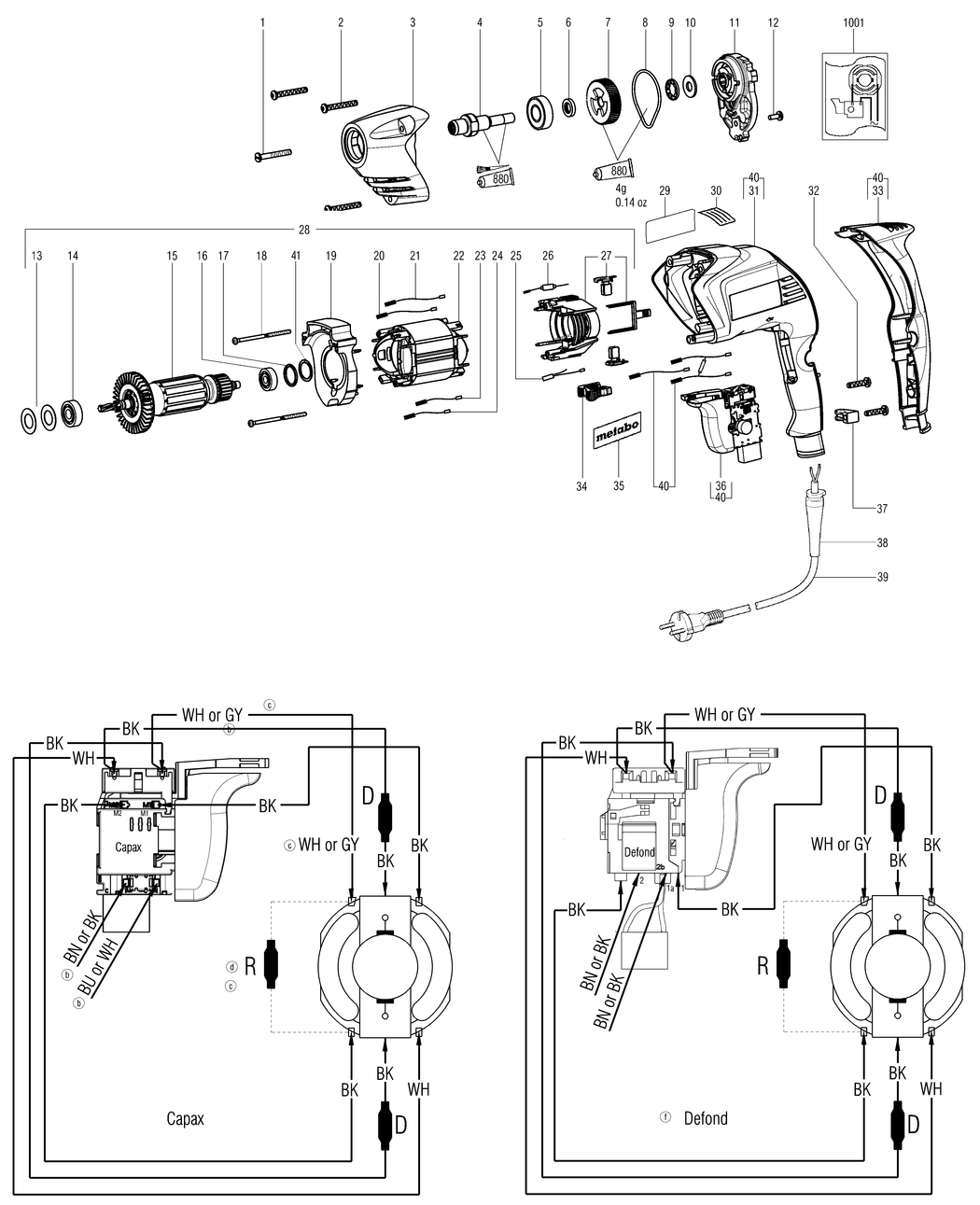 Metabo BE 4006 / 00554180 / CH 230V Spare Parts