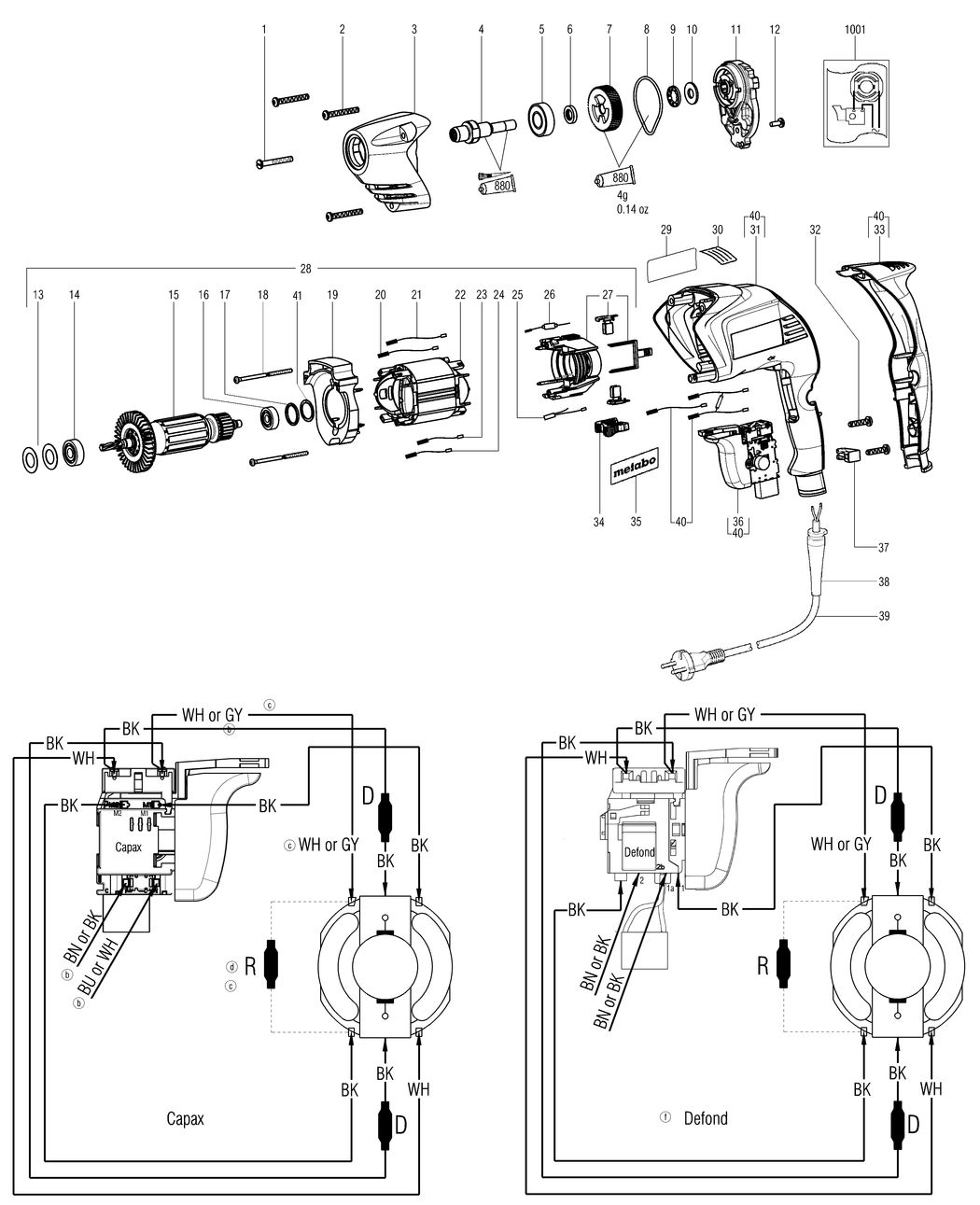 Metabo BE 4010 / 00555000 / EU 230V Spare Parts