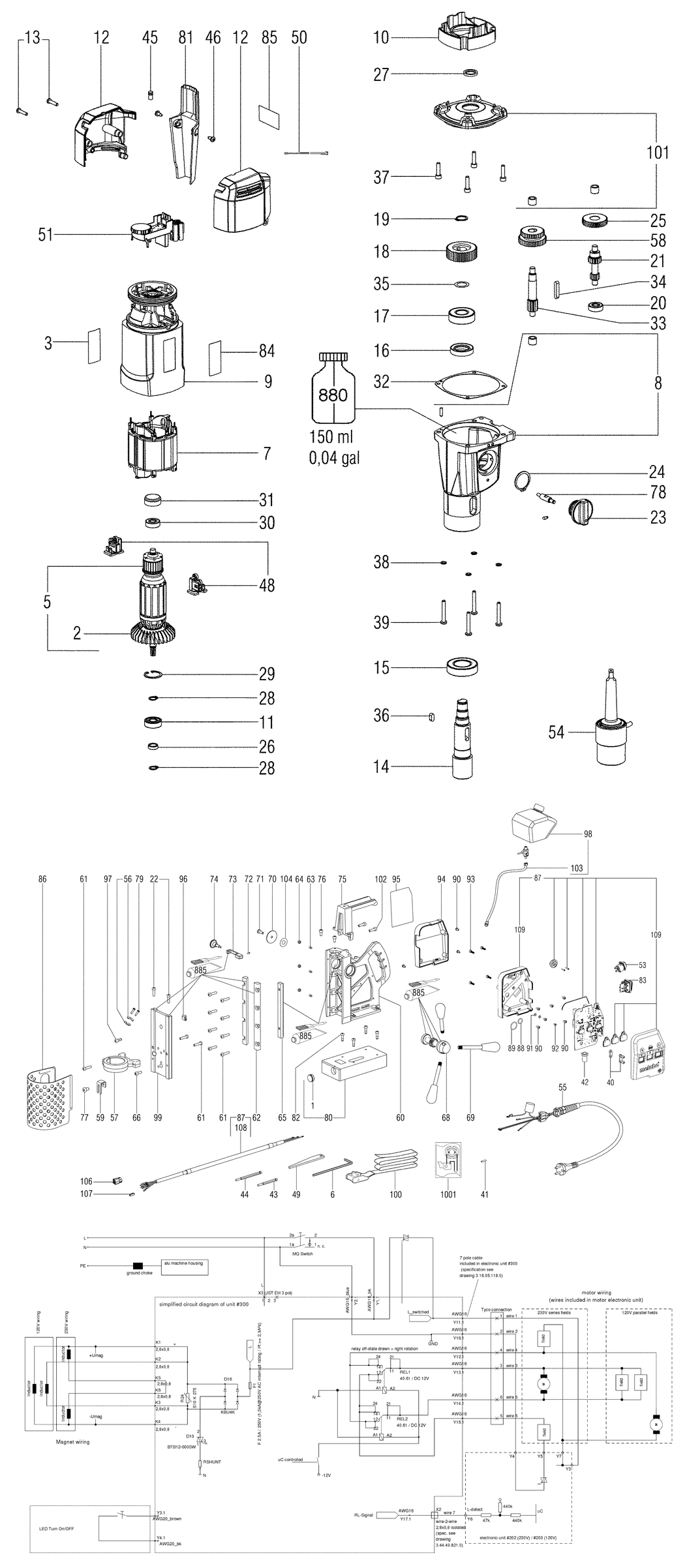 Metabo MAG 50 / 00636250 / AR 230V Spare Parts