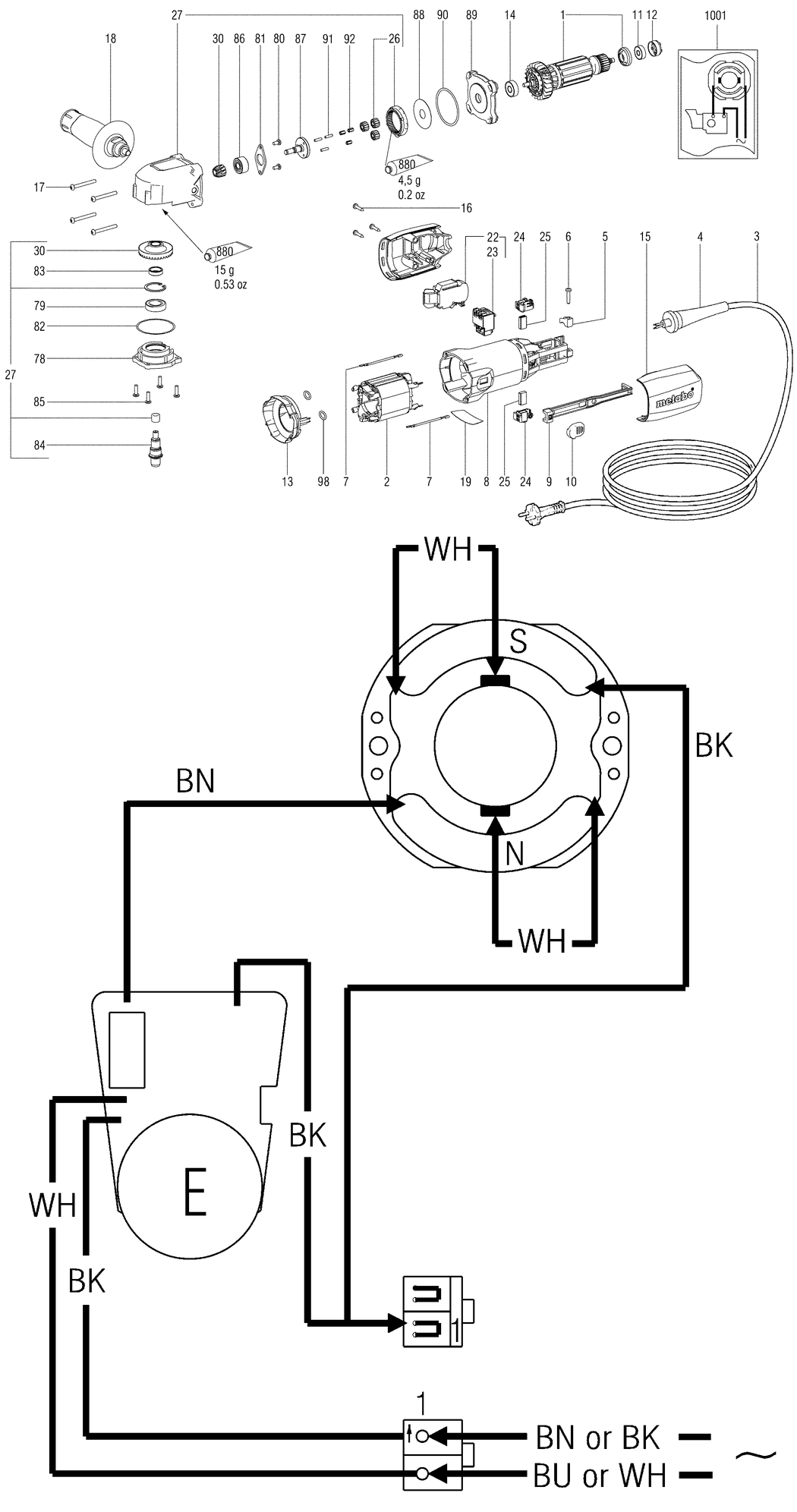 Metabo WBE 700 / 00512001 / EU 230V Spare Parts