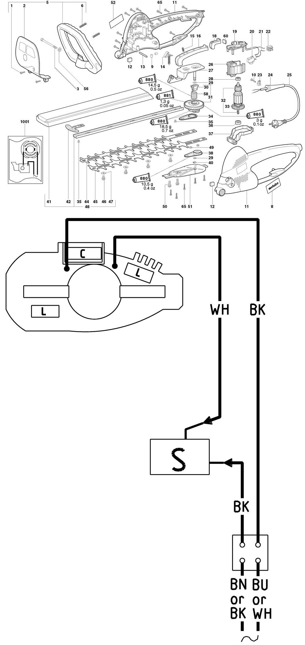 Metabo HS 45 / 20016180 / CH 230V Spare Parts