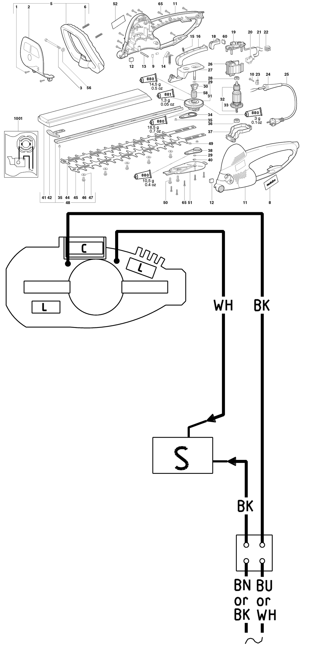 Metabo HS 55 / 20017000 / EU 230V Spare Parts