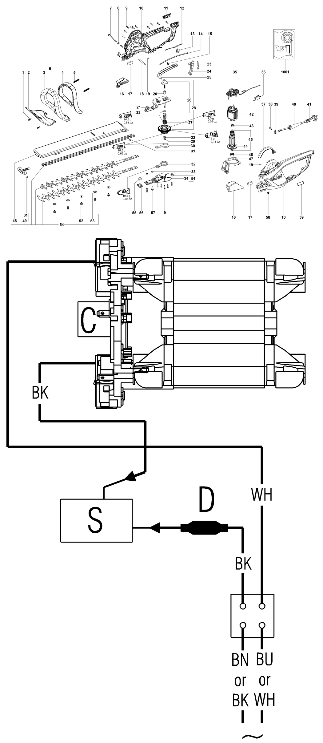 Metabo HS 8755 / 08755000 / EU 230V Spare Parts