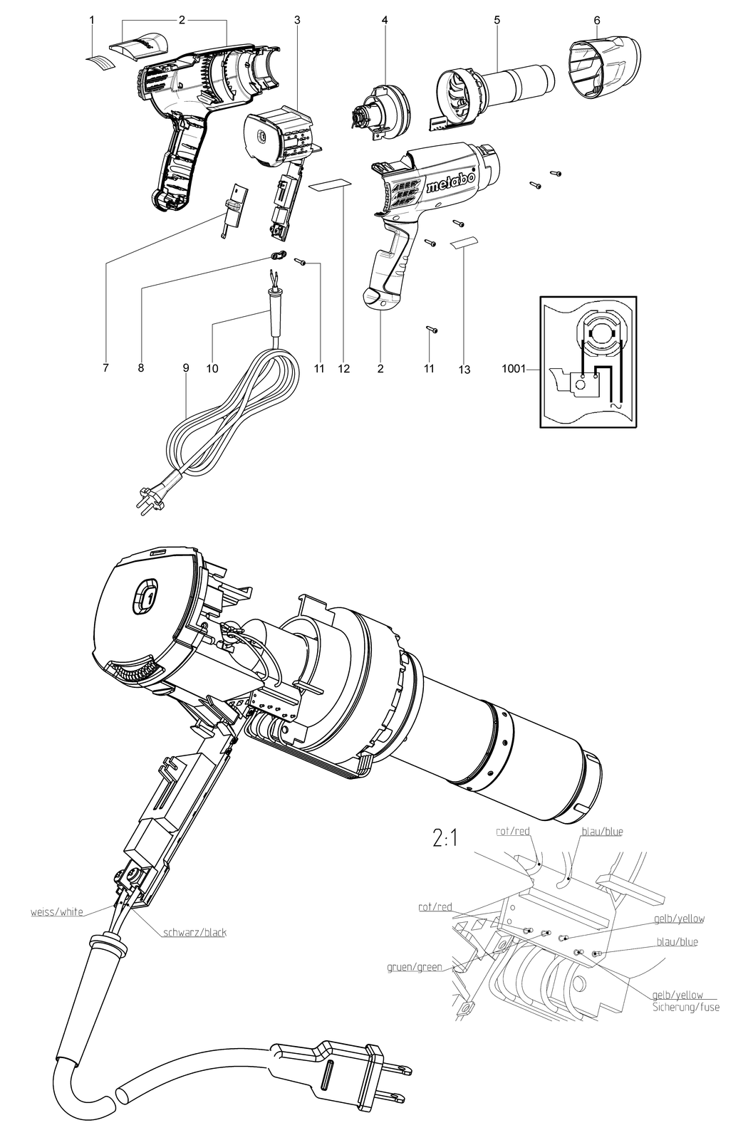 Metabo HE 20-600 / 02060420 / US 120V Spare Parts