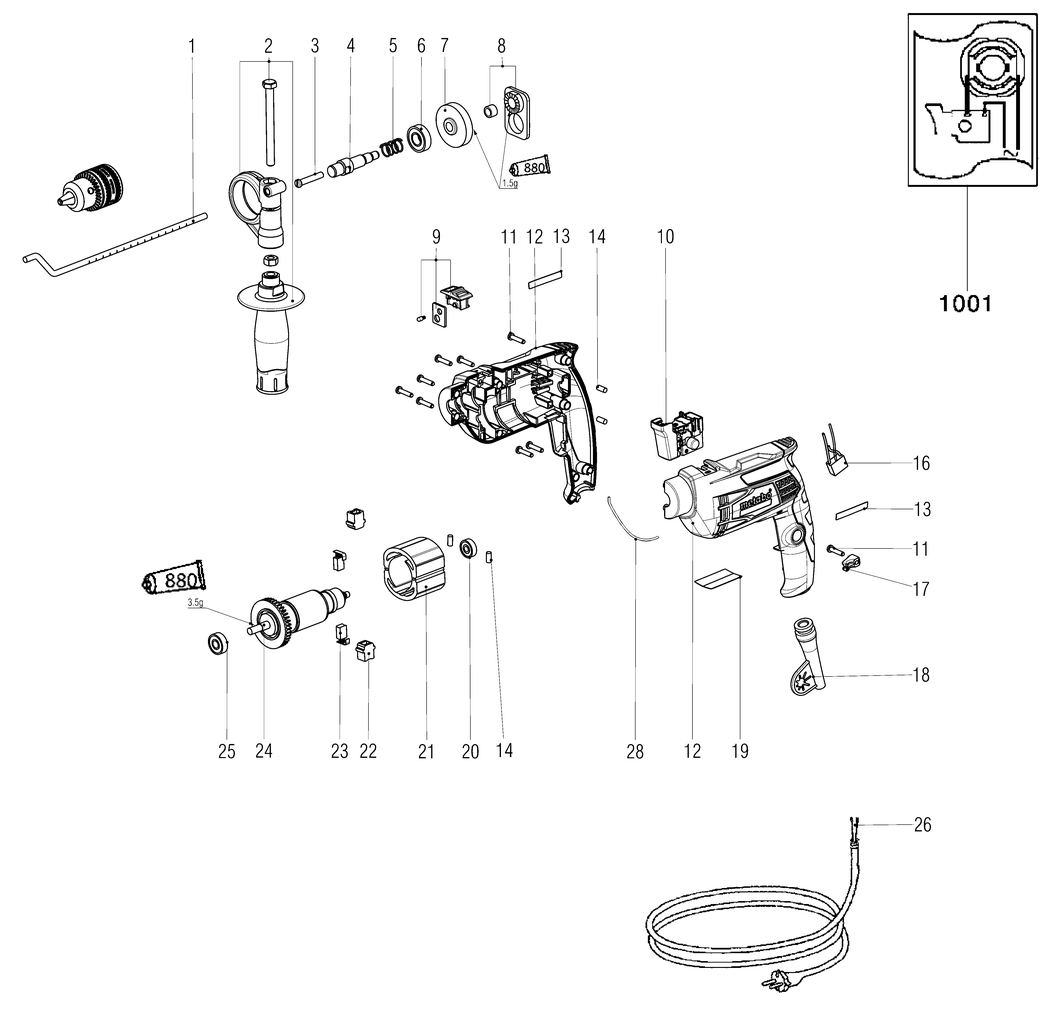 Metabo SB 650 / 00670000 / EU 230V Spare Parts