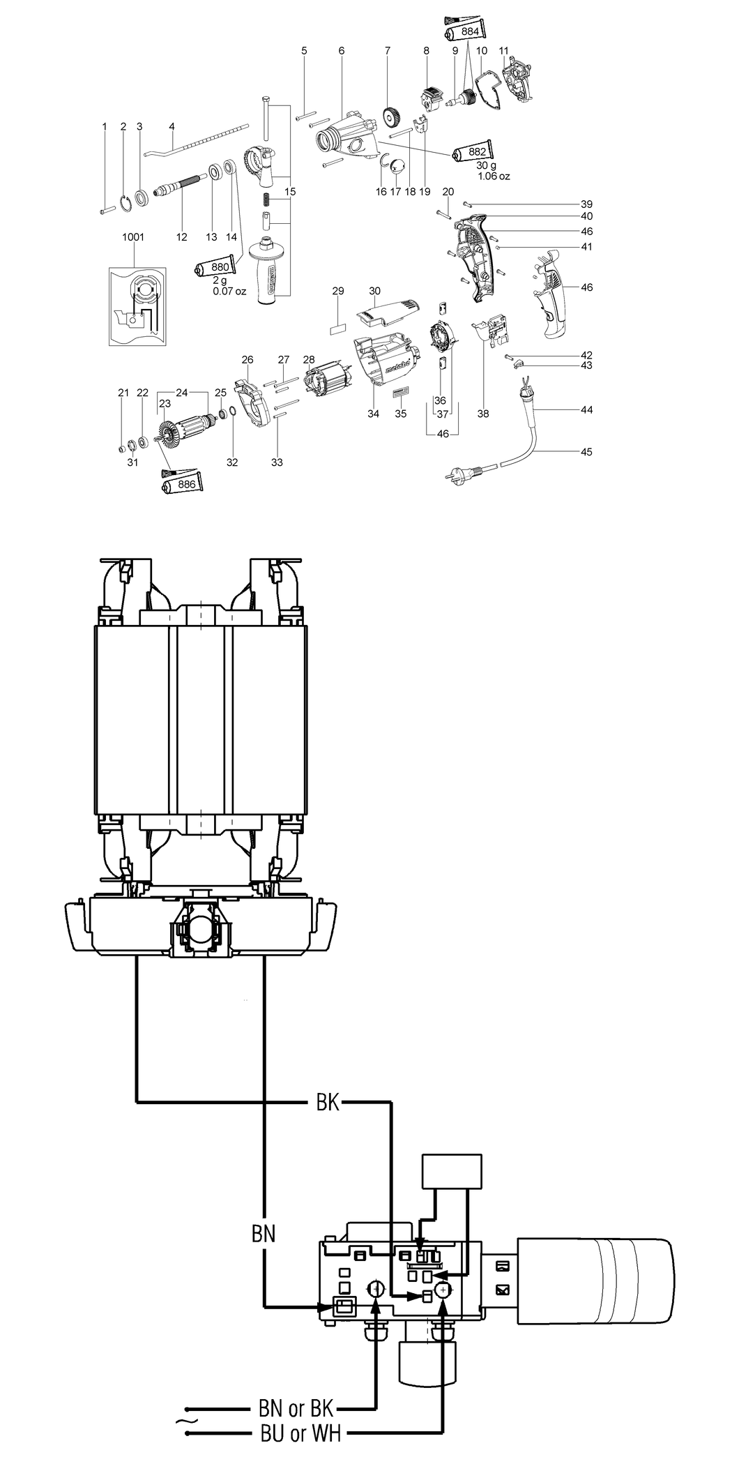 Metabo SB 710 / 00861310 / CN 220V Spare Parts