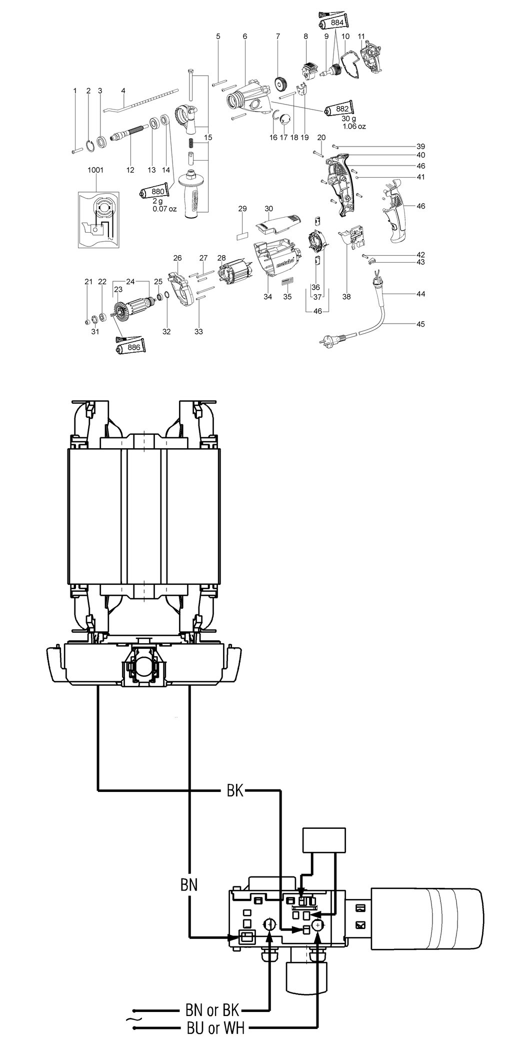 Metabo SB 710 / 00861420 / US 120V Spare Parts