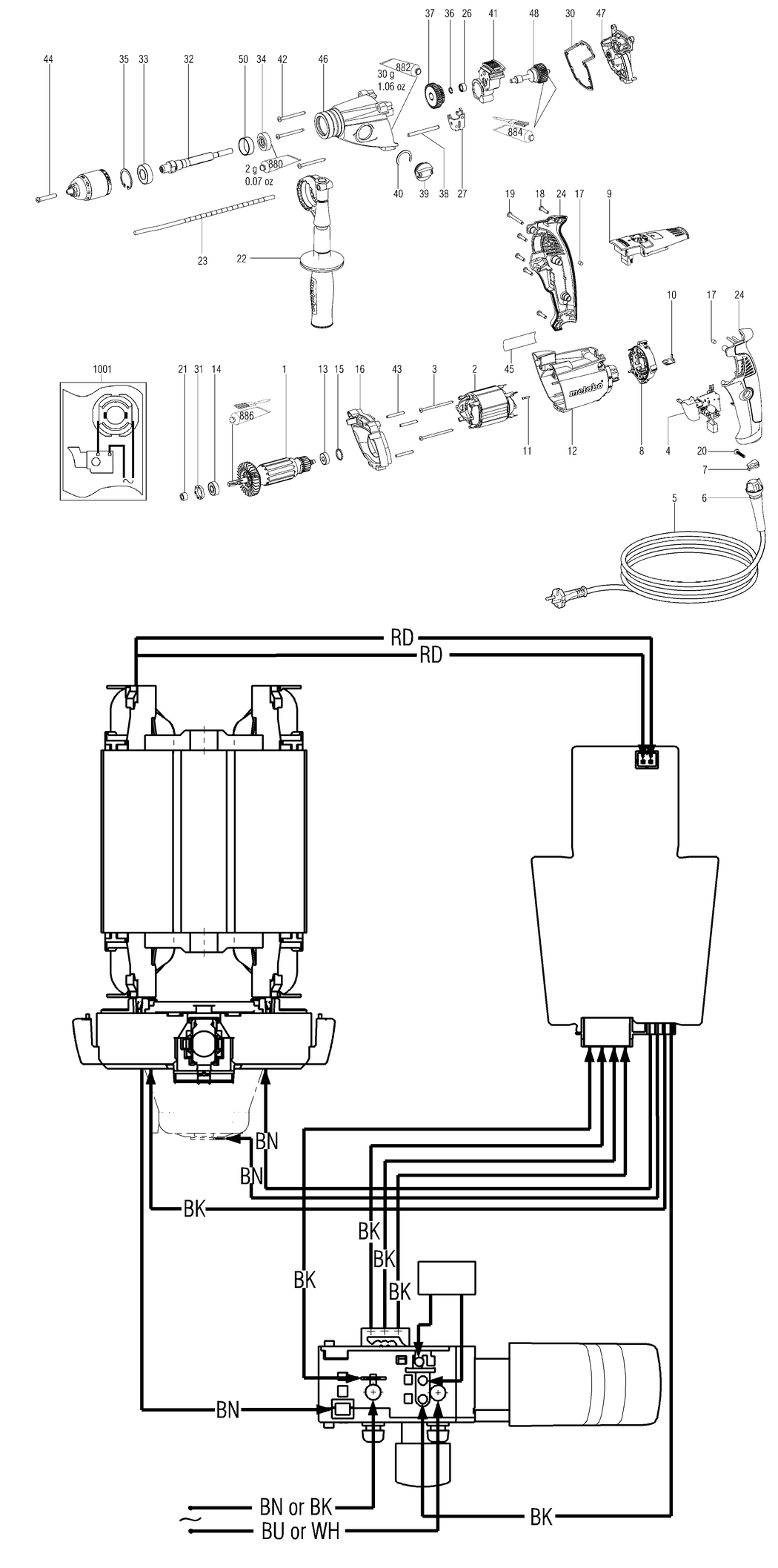Metabo SBE 1300 / 00843000 / EU 230V Spare Parts