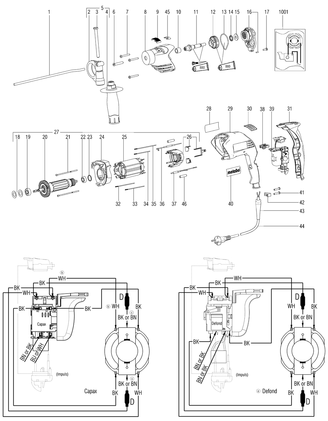Metabo SBE 610 Impuls / 06102000 / EU 230V Spare Parts