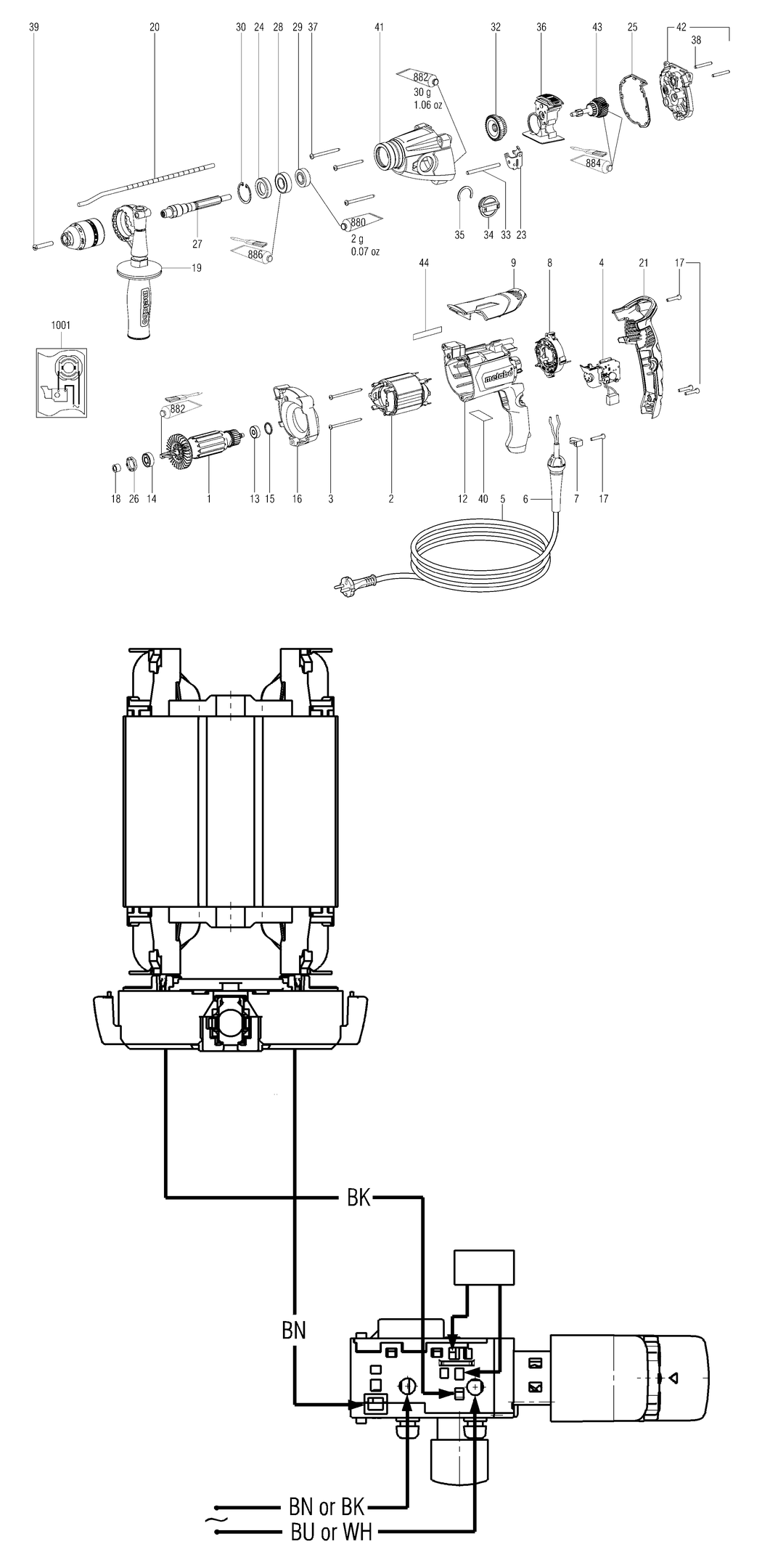 Metabo SBE 850-2 / 00782190 / AU 240V Spare Parts