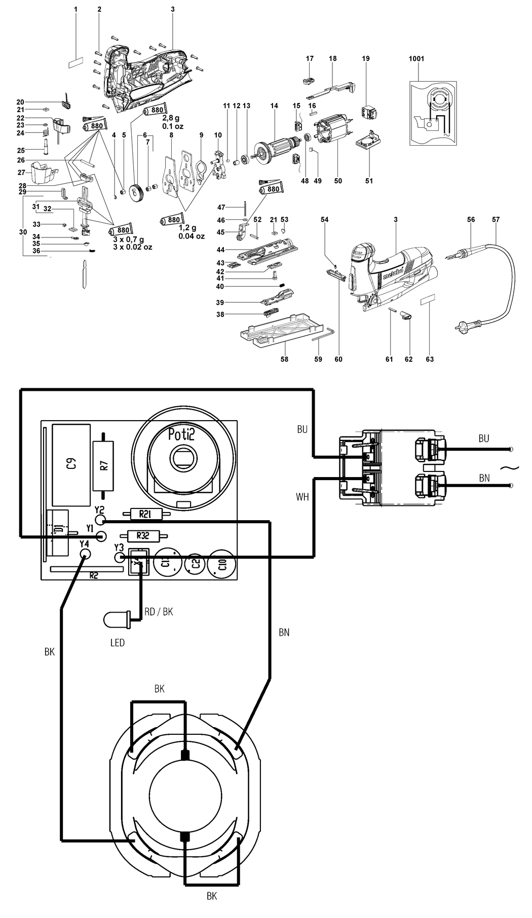 Metabo STE 100 SCS / 01043000 / EU 230V Spare Parts