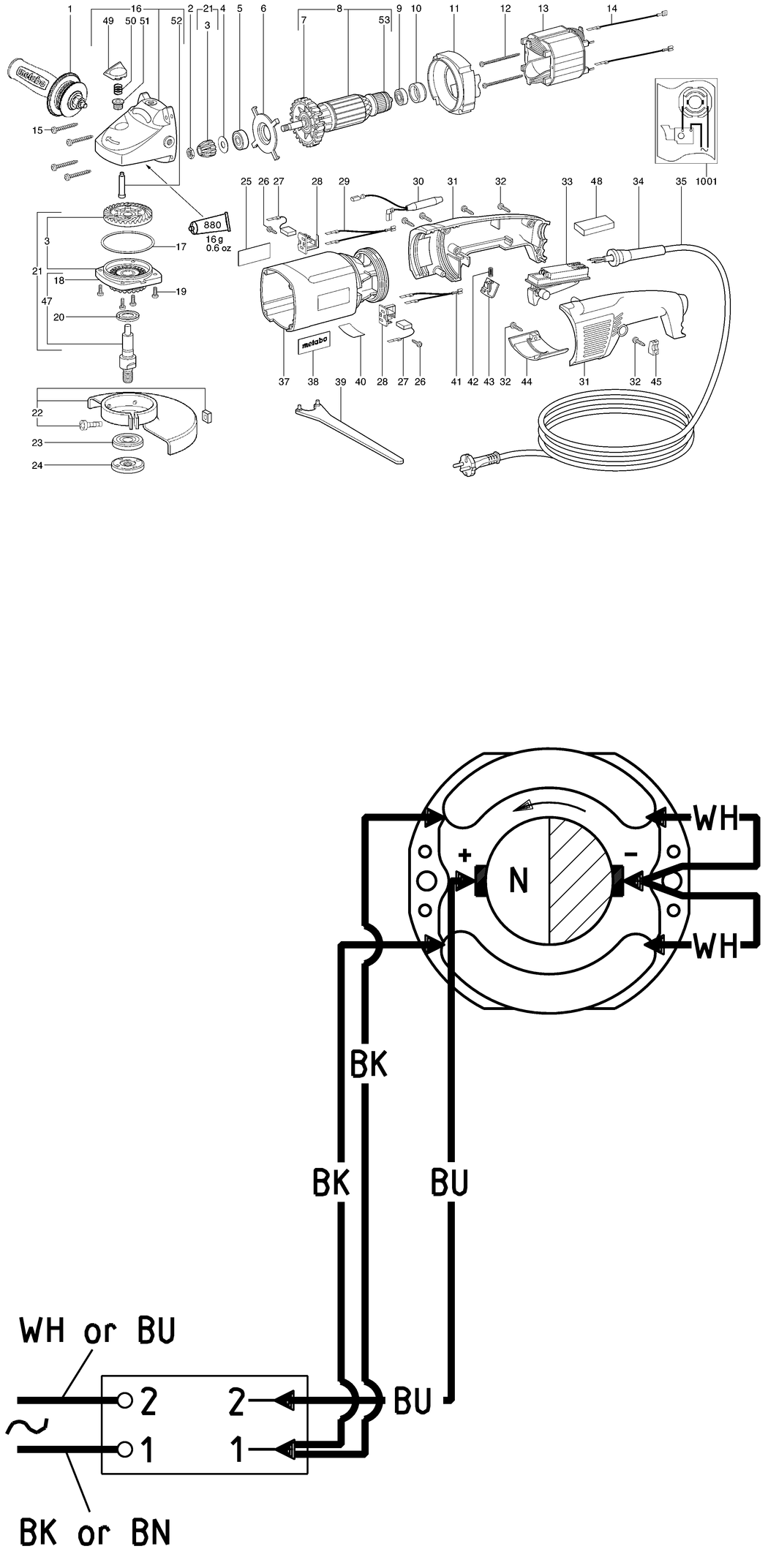 Metabo W 14-125 Ergo / 06250420 / US 120V Spare Parts