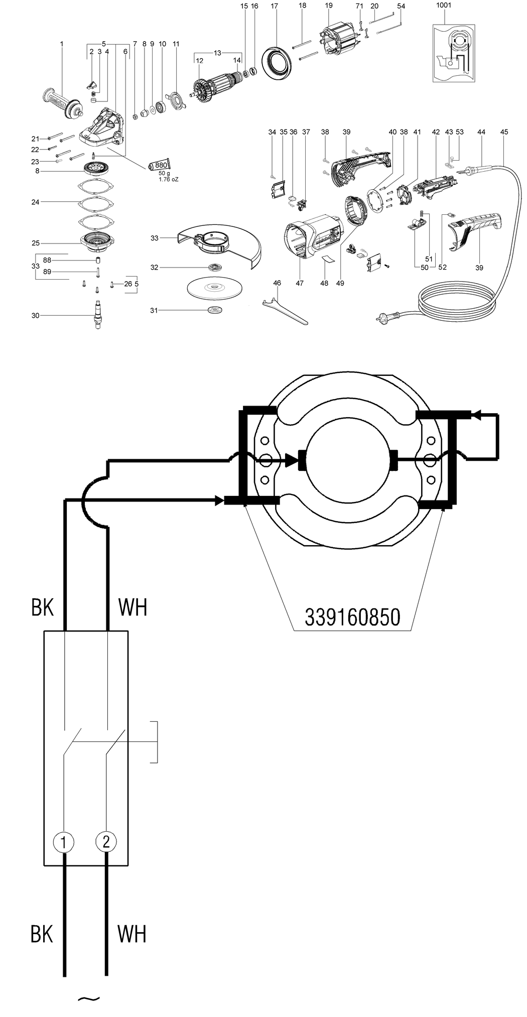 Metabo W 22-180 / 06456391 / GB 110V Spare Parts