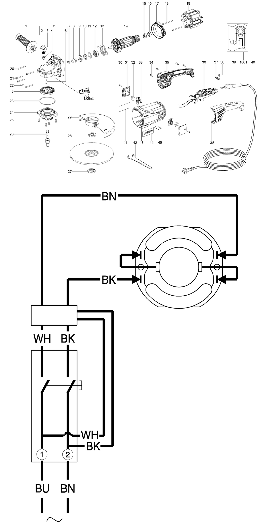 Metabo WX 2400-230 / 00379000 / EU 230V Spare Parts