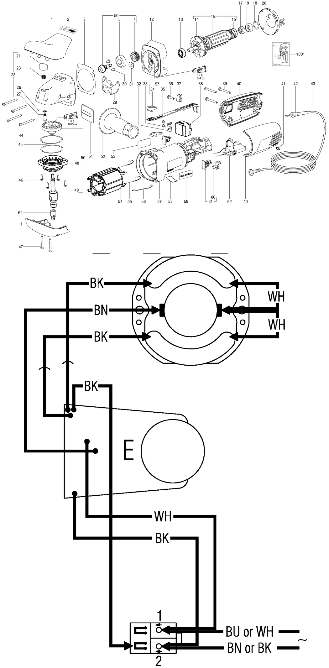 Metabo PE 12-175 / 02175420 / US 120V Spare Parts