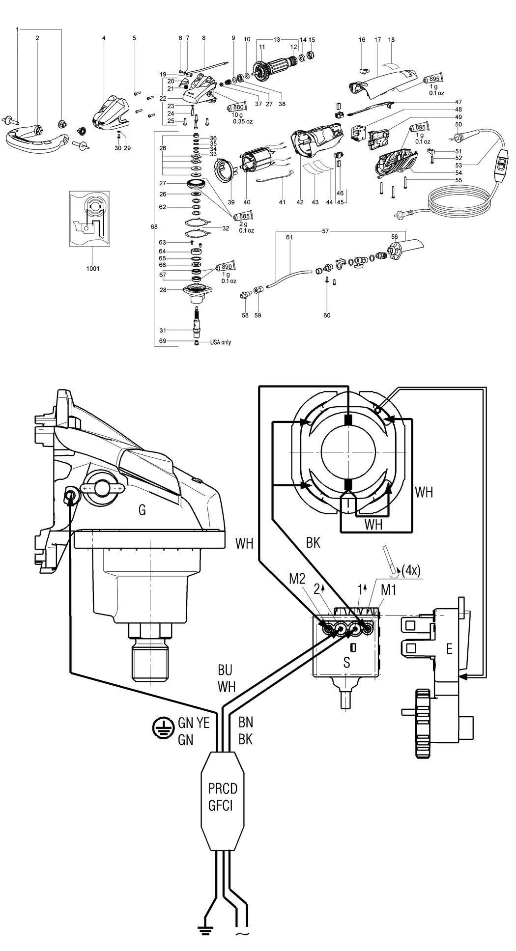 Metabo PWE 11-100 / 02050420 / US 120V Spare Parts