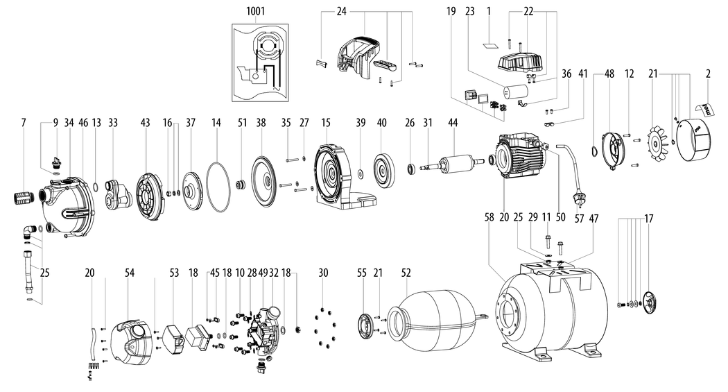 Metabo HWW 3300/25 G / 00968000 / EU 230V Spare Parts