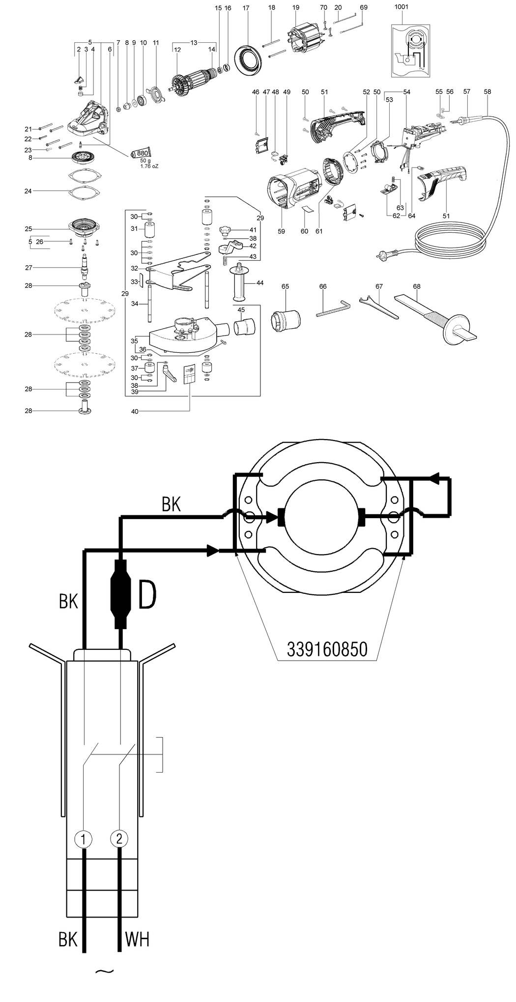 Metabo MFE 65 / 00365390 / GB 110V Spare Parts