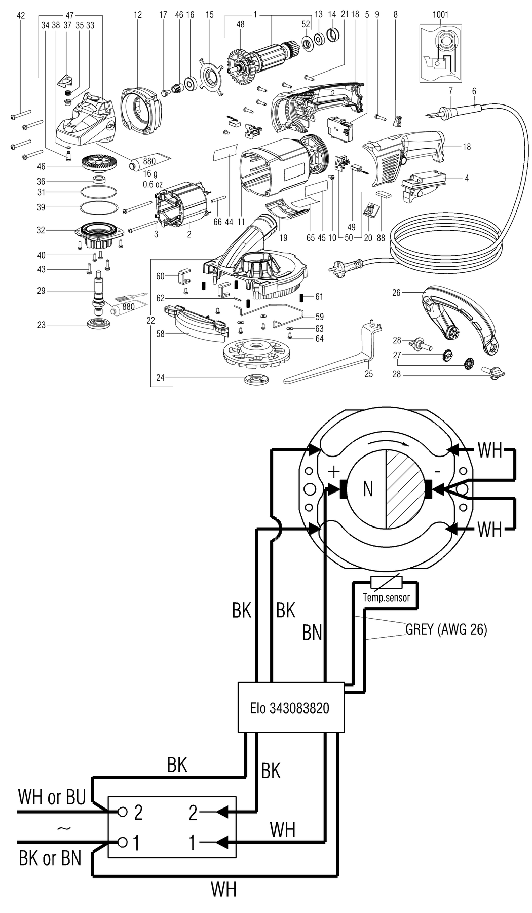 Metabo RS 17-125 / 03822420 / US 120V Spare Parts