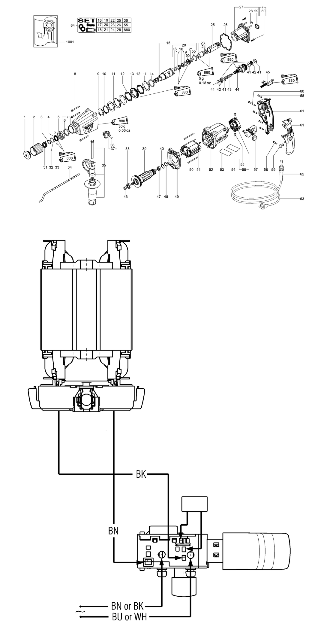 Metabo BHE 2243 / 04480000 / EU 230V Spare Parts