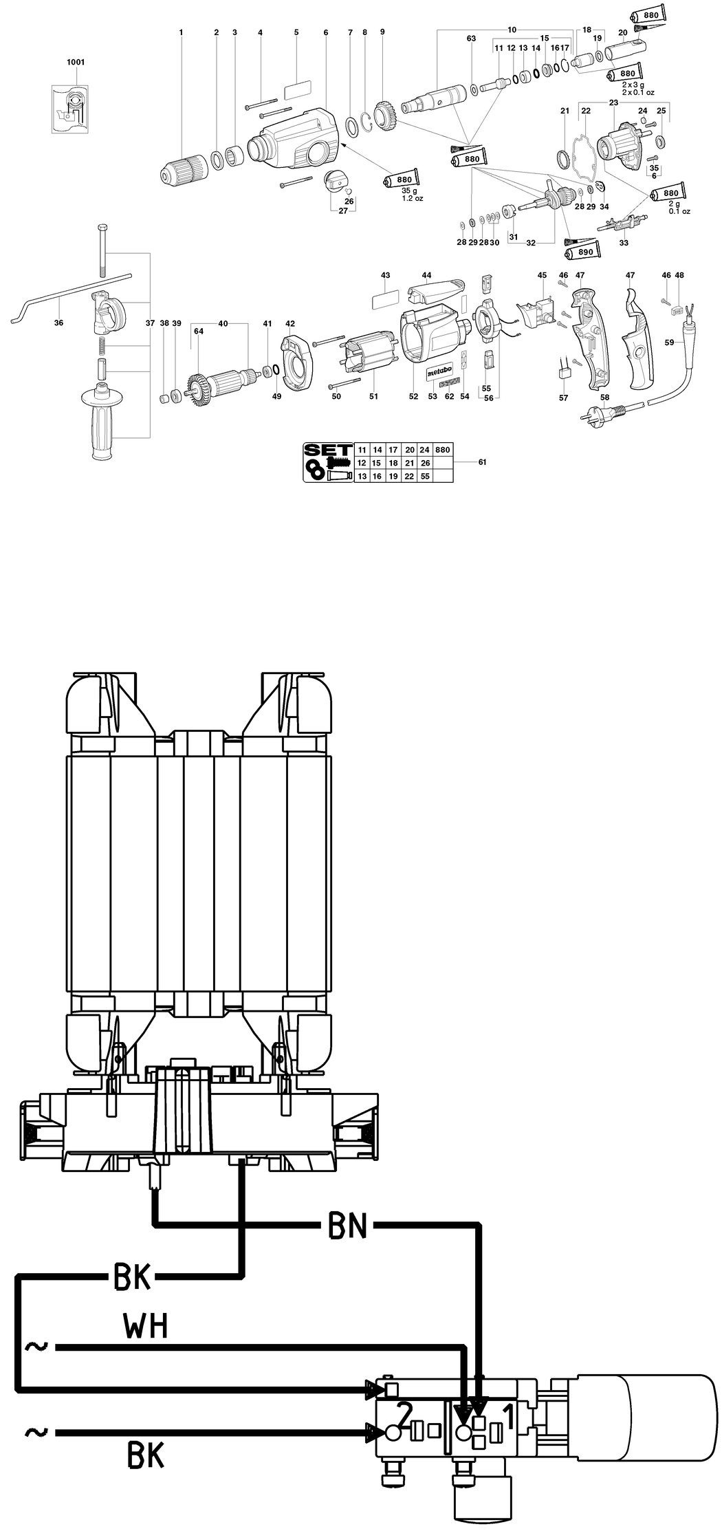 Metabo BHE 24 / 00243420 / US 120V Spare Parts