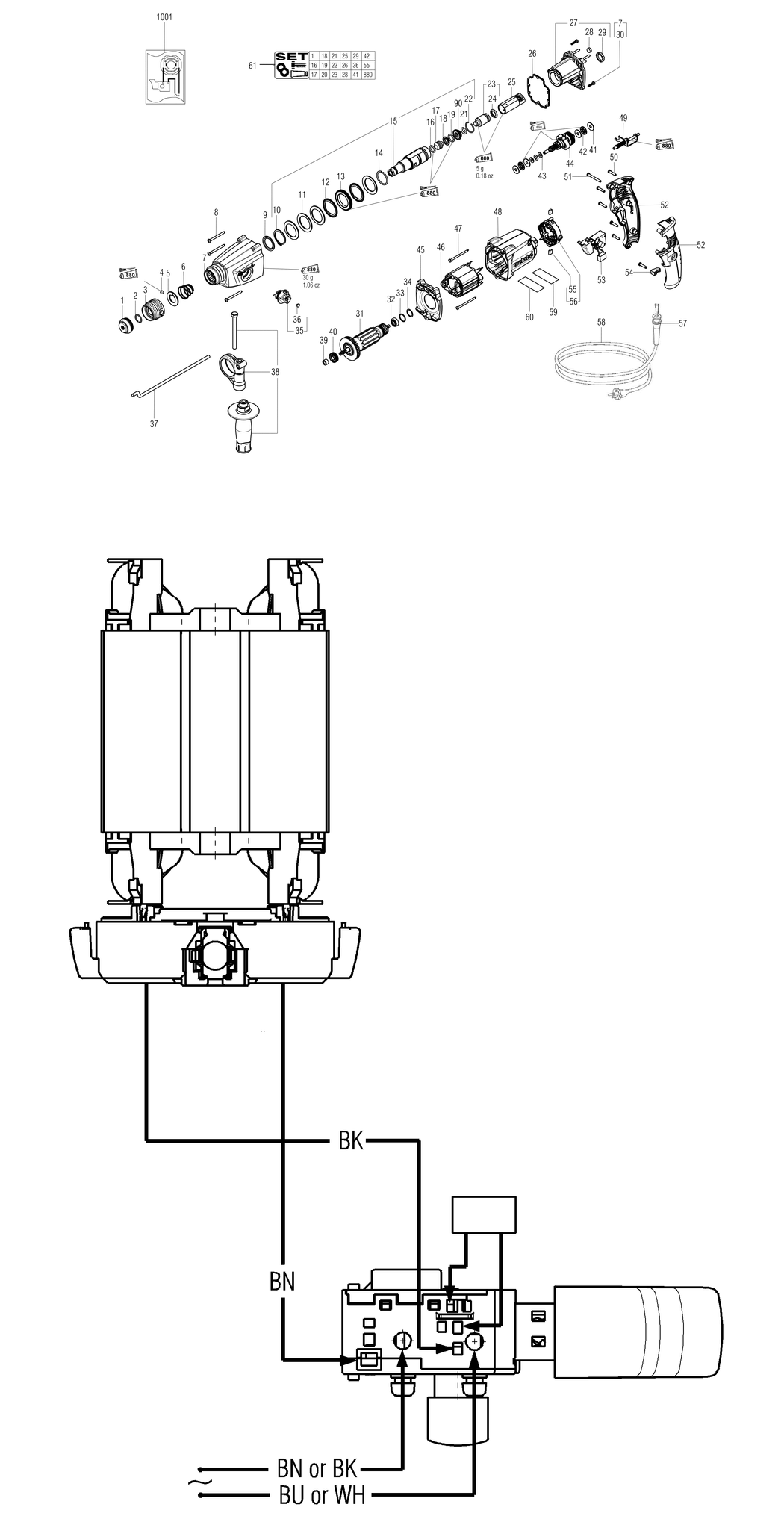 Metabo BHE 2643 / 18108001 / EU 230V Spare Parts