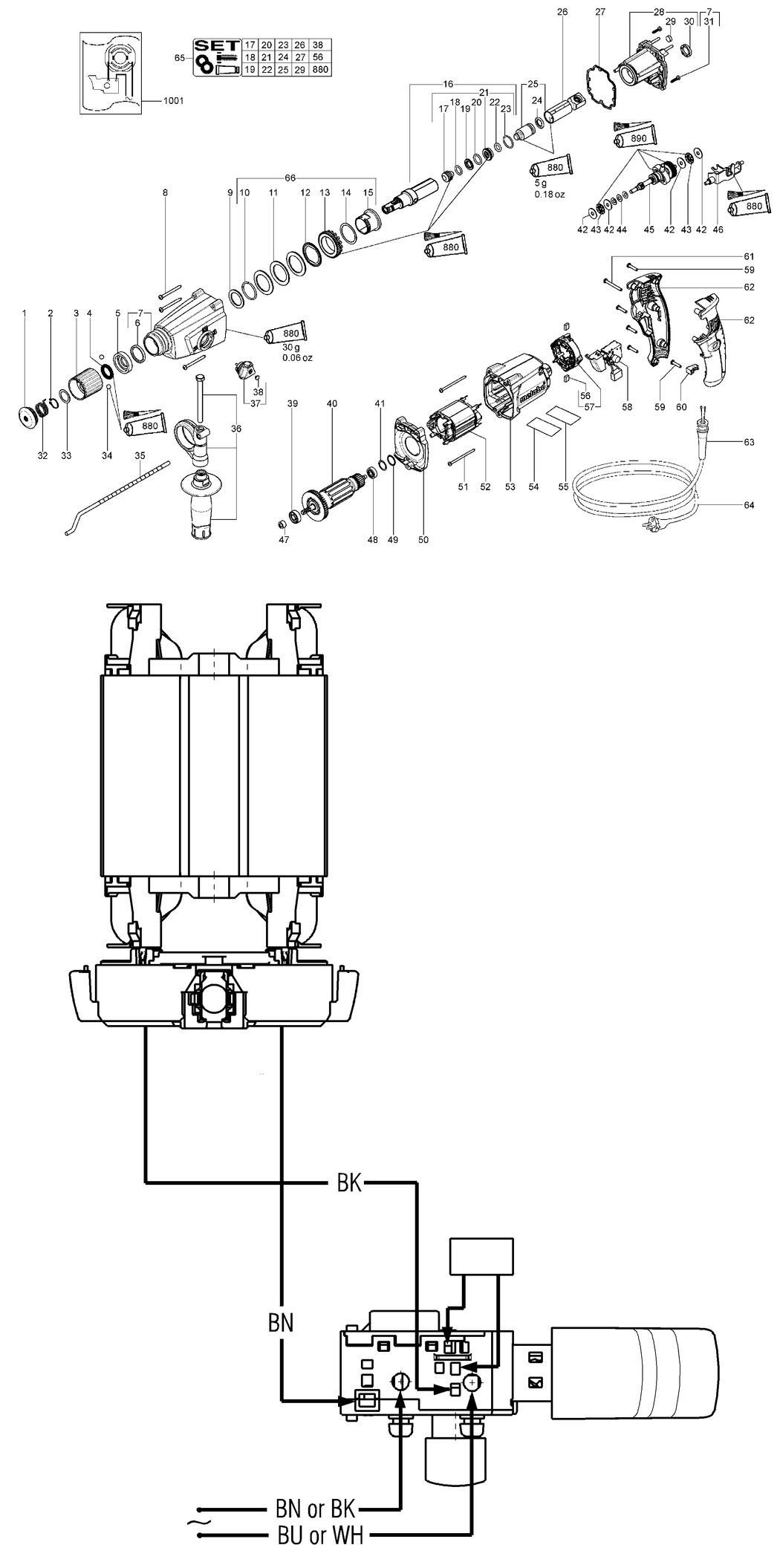 Metabo KHE 2443 / 00597001 / EU 230V Spare Parts