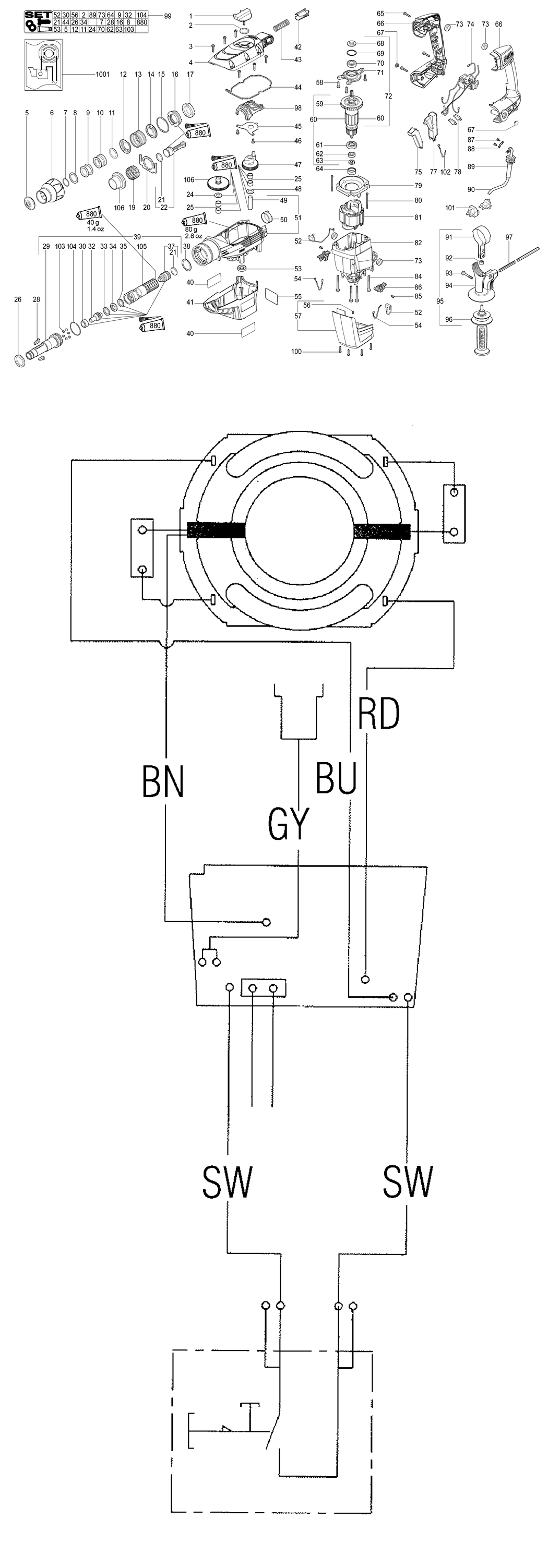 Metabo KHE 56 / 00340003 / EU 230V Spare Parts