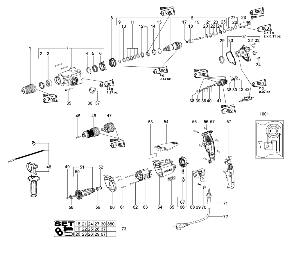 Metabo UHE 2450 Multi / 00696000 / EU 230V Spare Parts