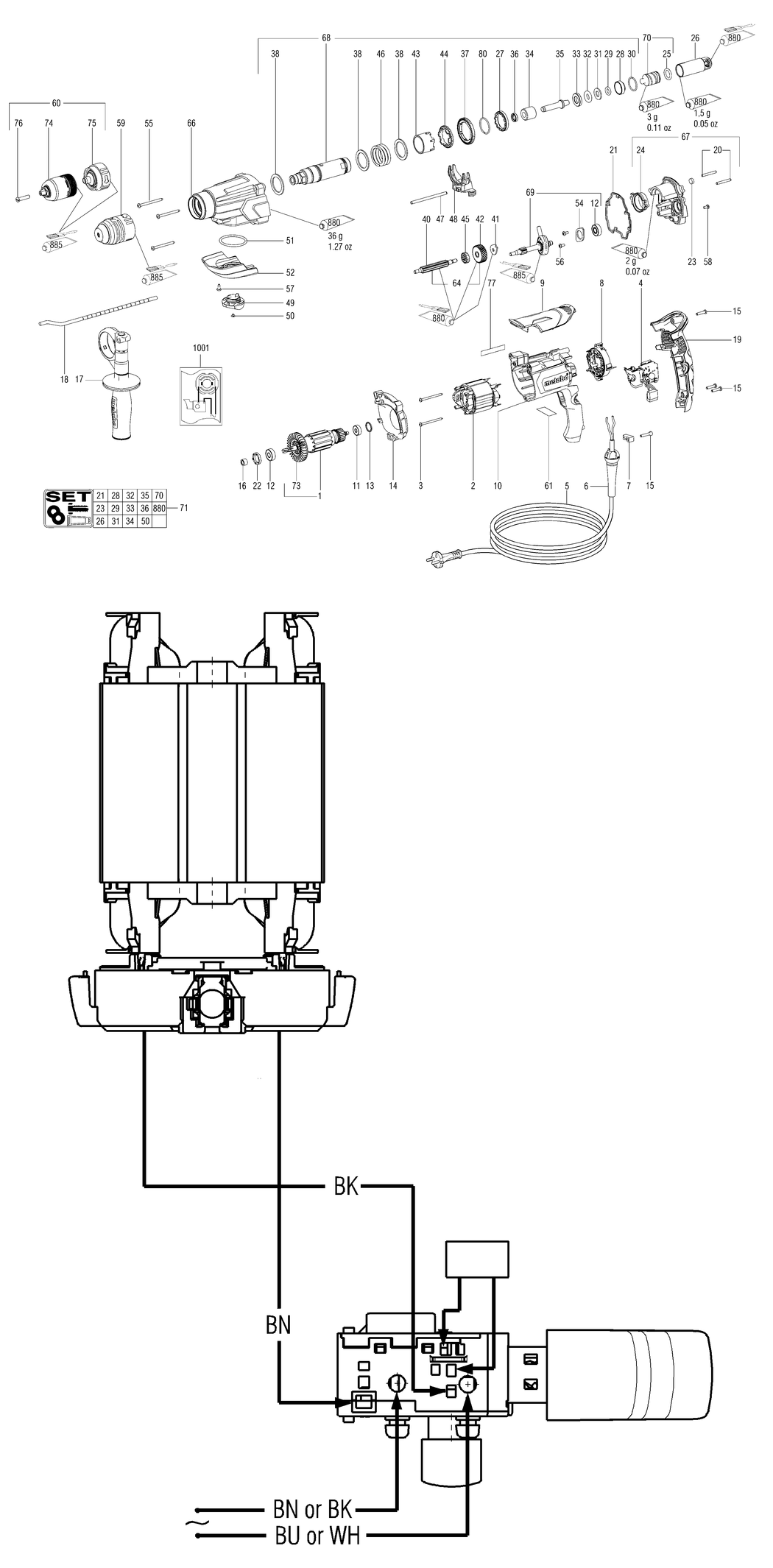 Metabo UHE 2660-2 Quick / 00697000 / EU 230V Spare Parts