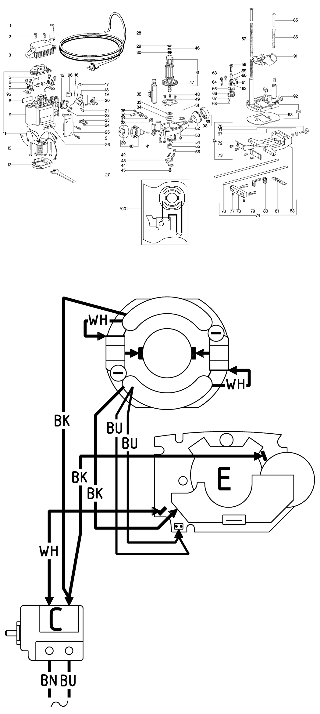 Metabo OF E 1229 SIGNAL / 01229001 / EU 230V Spare Parts