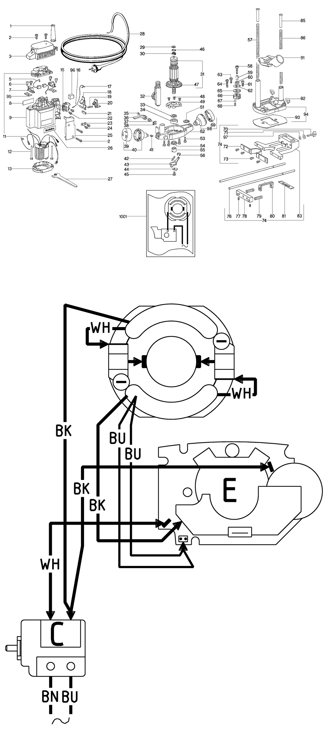 Metabo OF E 1229 SIGNAL / 01229180 / CH 230V Spare Parts