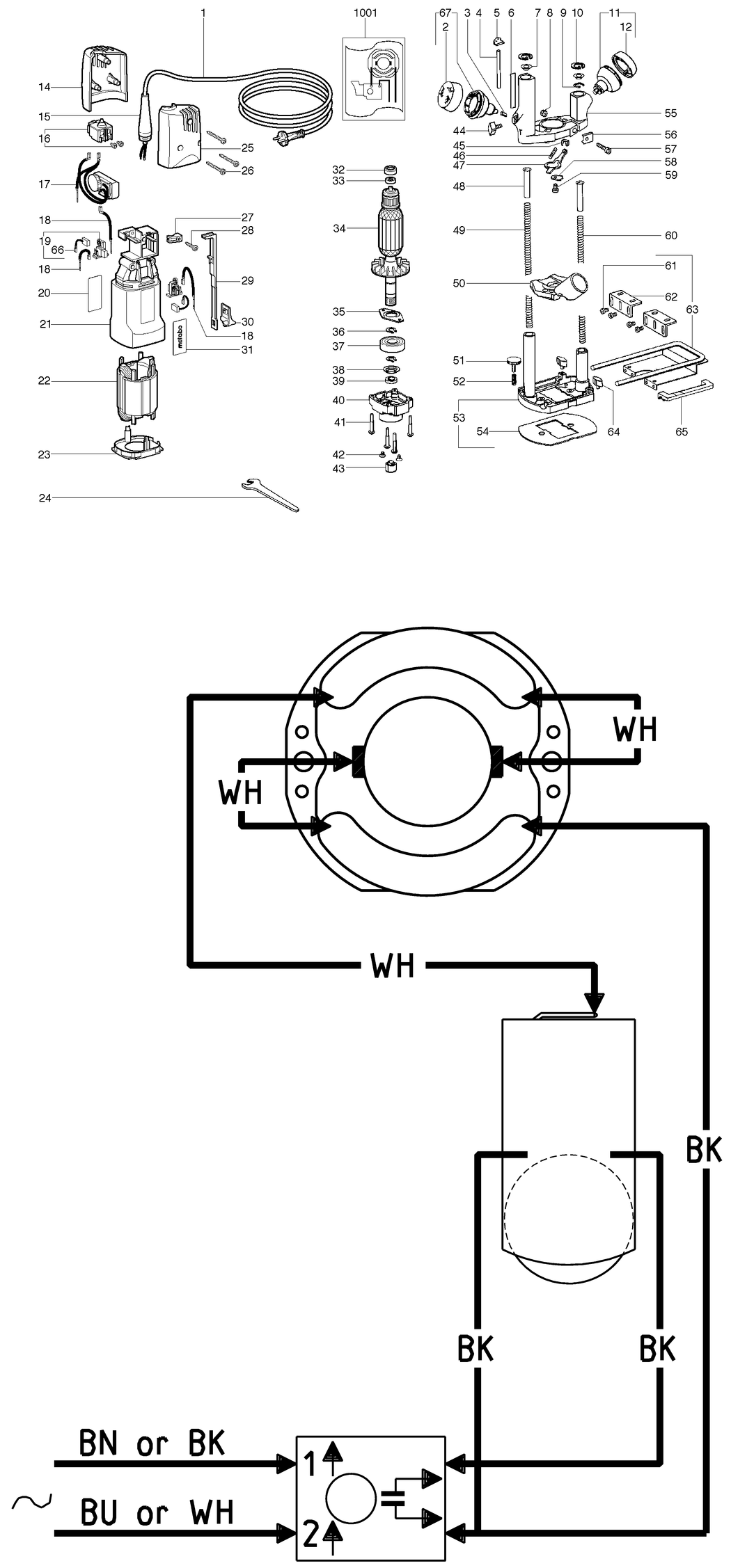 Metabo OFE 738 / 00738180 / CH 230V Spare Parts