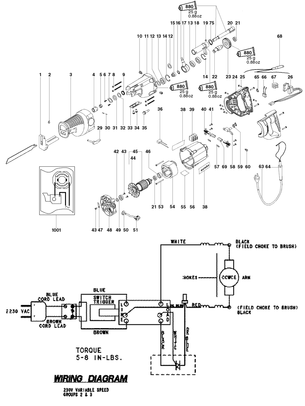 Metabo PSE 1200 / 01301000 / EU 230V Spare Parts