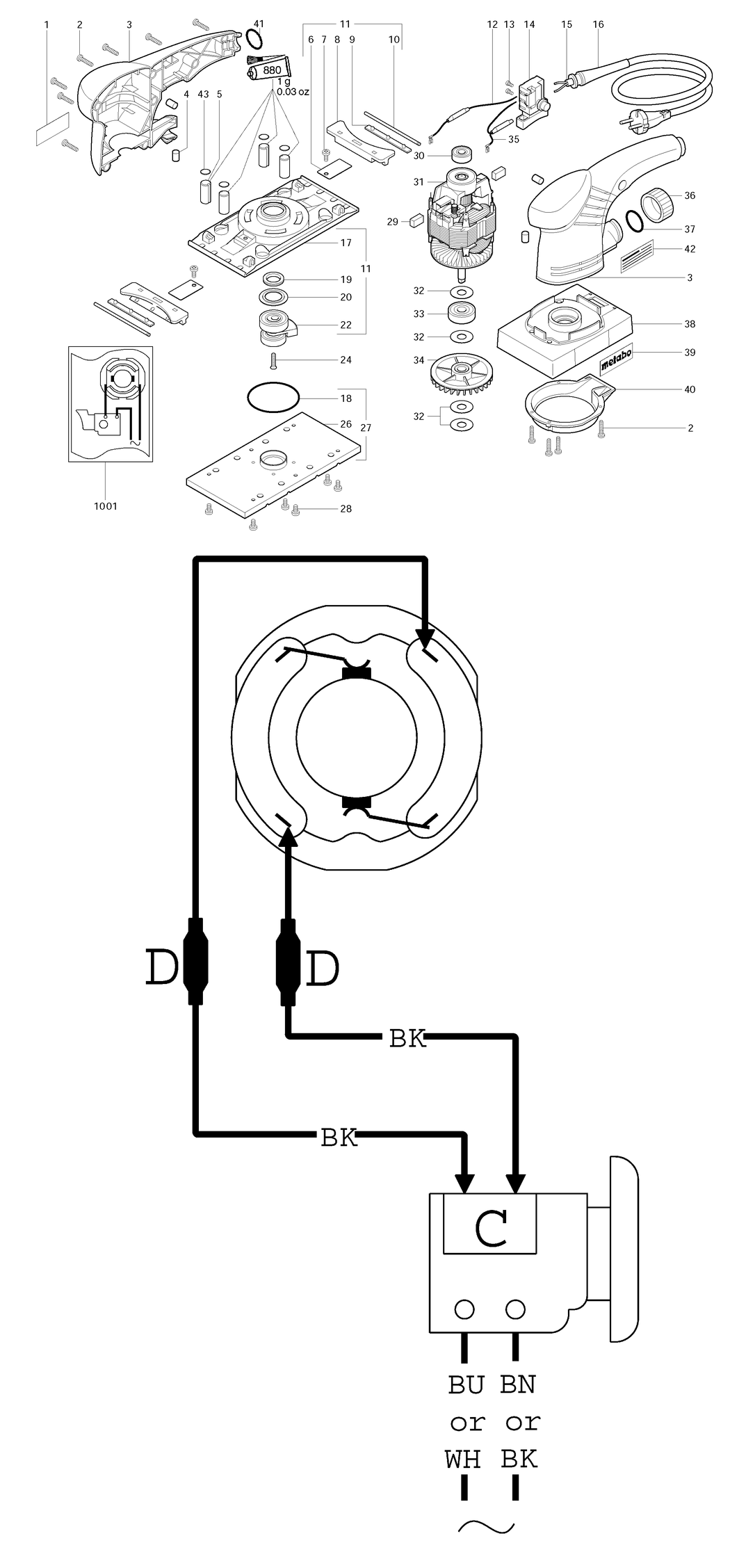 Metabo SR 20-23 / 02026420 / US 120V Spare Parts