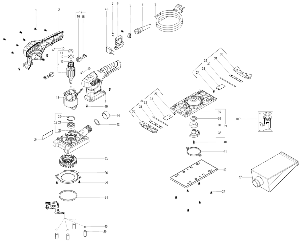 Metabo SR 2185 / 00441001 / EU 230V Spare Parts