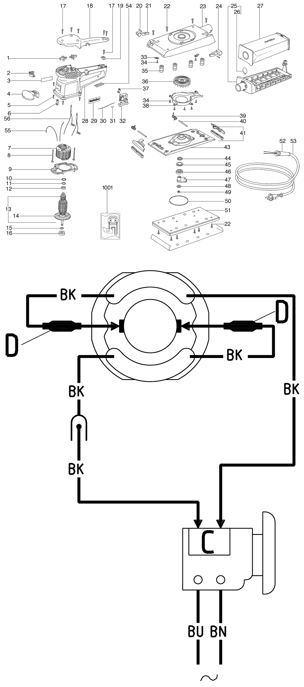 Metabo SR 358 / 00358001 / EU 230V Spare Parts